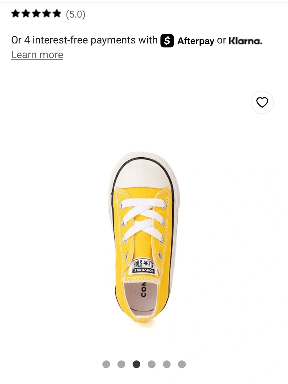 NIB Converse infant size 5 Chuck Taylor All Star Low Top Sneakers - lemon chrome